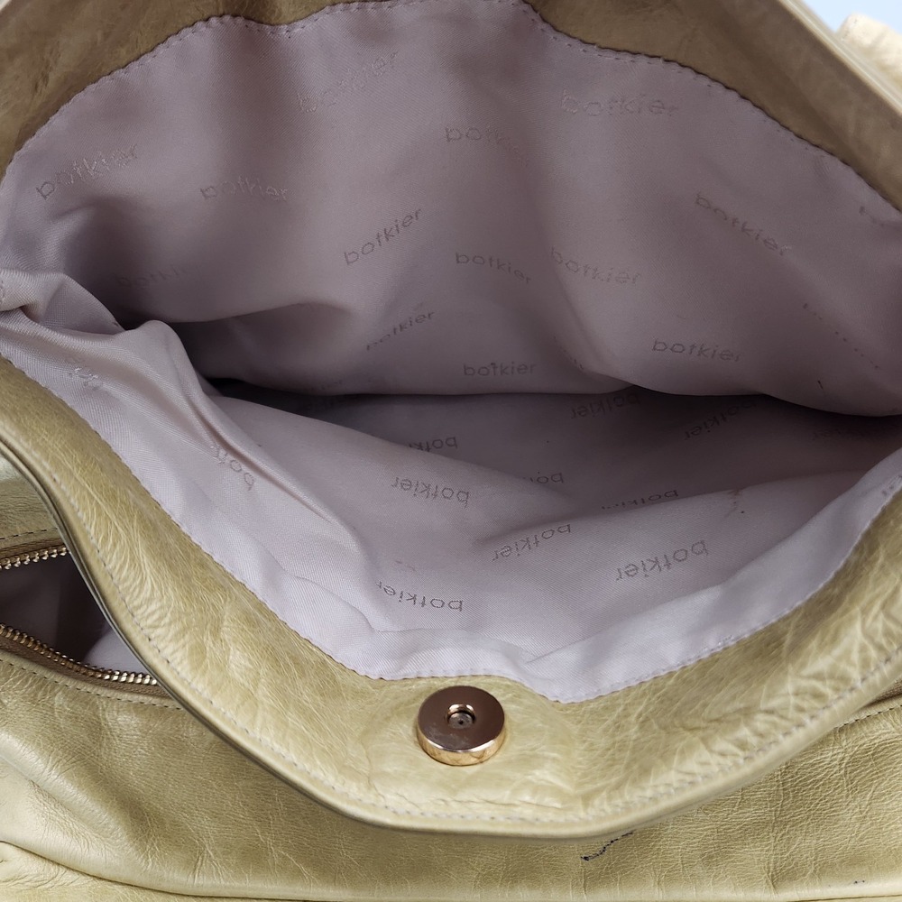 Botkier Convertible‎ Leather Tote Handbag Champagne Gold Double Zip Studded - Picture 13 of 16